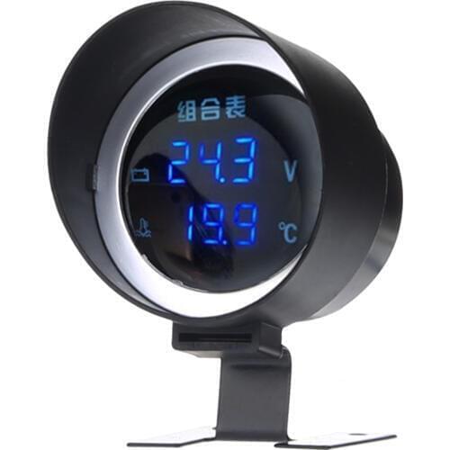 Universal Blue LED Digital Auto Car Water Temp Temperature Meter Voltmeter Gauge with 10mm 1/8 Sensor