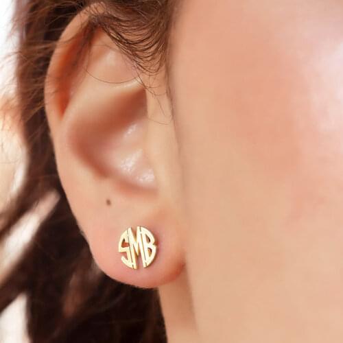 Mumuxing Stainless Steel Earrings For Women 2021 Custom Name Initials Female Ear Studs 1-3 Letters Fight Earring Fashion Jewelry