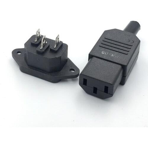 1set DC Plug&Jack in pair 220V DC/AC power jack terminal 3pin AC/DC plug power connector wire connector male to female