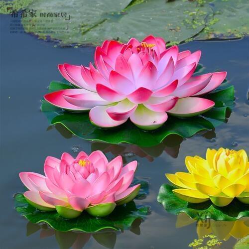1PCS 28cm Floating Lotus Artificial Flower Wedding Home Party Decorations DIY Water Lily Mariage Fake Flowers Plants