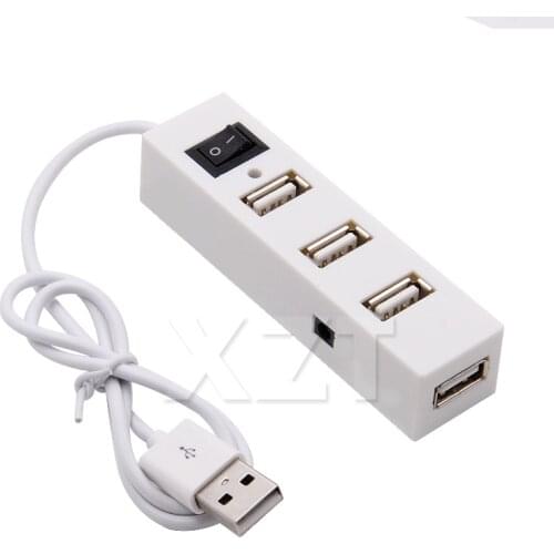 AT 1PCS High Speed Mini 4 Ports USB 2.0 Hub 4 Ports USB Port with Power Switch For Laptop PC Computer Laptop Portable new