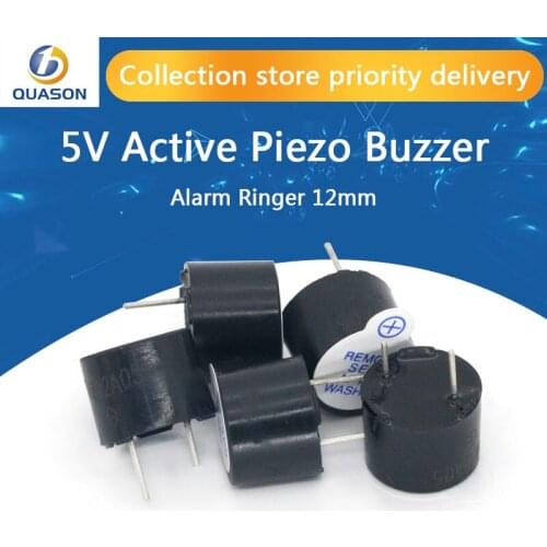 10PCS 5V Active Buzzer Magnetic Long Continous Beep Tone Alarm Ringer 12mm Active Piezo Buzzers Fit For Computers Printers
