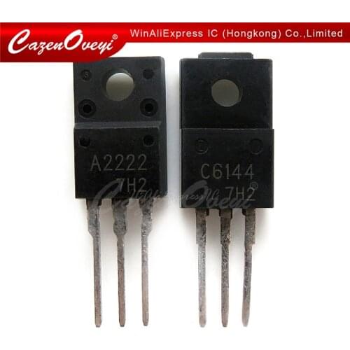 2pcs/lot 2SA2222 2SC6144 TO-220F 1pairs 1pcs A2222 + 1pcs C6144 TO-220 In Stock
