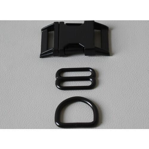 20 Sets (Metal Buckle+8 Buckle+D Ring/Set) 25mm Adjuster SliderWebbing Golden Metal Slider Adjustable Buckle Loops DIY