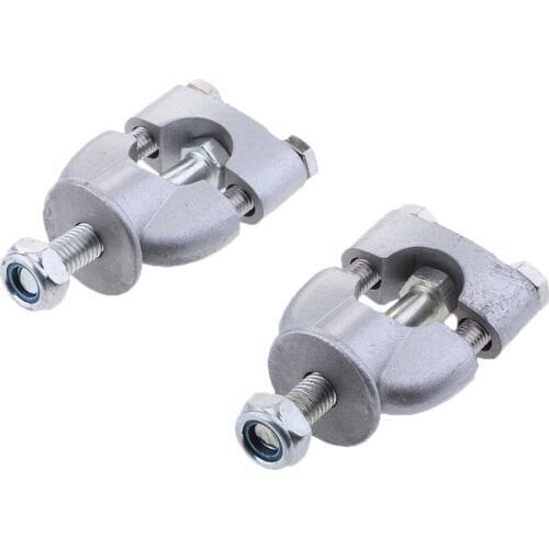 2x Silver Metal Motorbike 7/8'' Handlebar Mounting Riser Clamps Pit Dirt Bike Universal