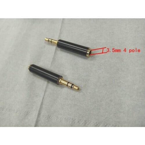 50pcs Brass 3.5mm Male to 3.5mm 4pole Female Audio Stereo Headphone Jack Selling