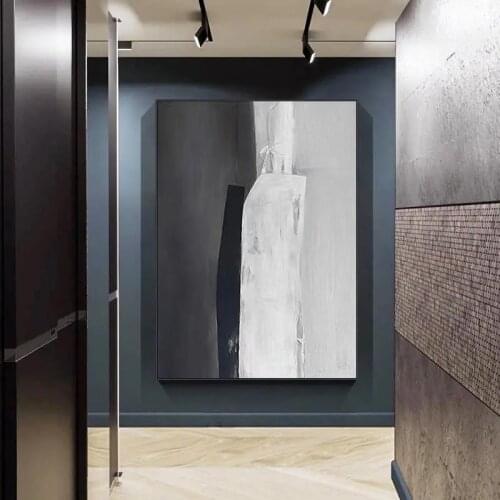 Abstract Black and White Oil Painting Printed on Canvas Modern Posters and Prints Wall Picture for Living Room Home Decoration