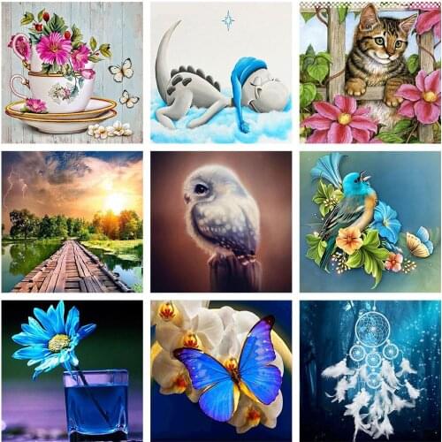 Dog Girl Mouse Full Drill Round Cartoon 5d Diamond Painting Diamond Embroidery Diamond Mosaic Cross Stitch Daimond New