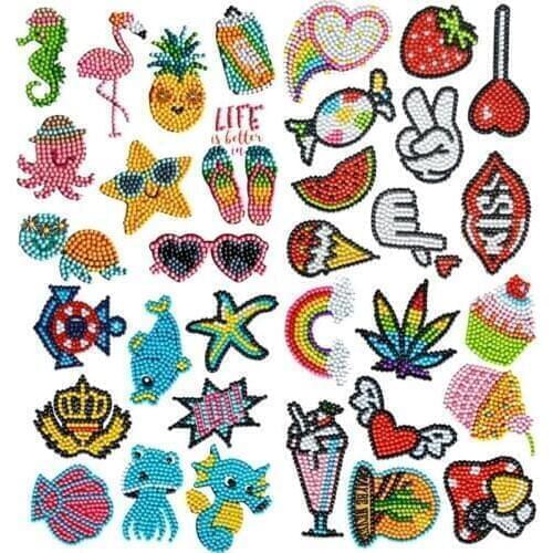 5D DIY Diamond Painting Stickers Kits for Kids Cartoon Diamond embroidery Refrigerator Sticker For Childrens Houses