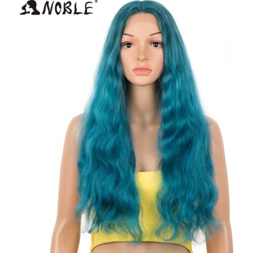 Noble Cosplay Synthetic Lace Wig 28 " T Part Long Wavy Lace Wig Ombre Blonde Wig Lace Wigs For Black Women Heat Resistant Wig