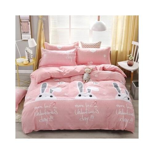 Pink Strawberry Kawaii Bedding Set Luxury Bed Sheets Children Quilt Soft Comforter Bedding Sets For Girl Queen Size ping