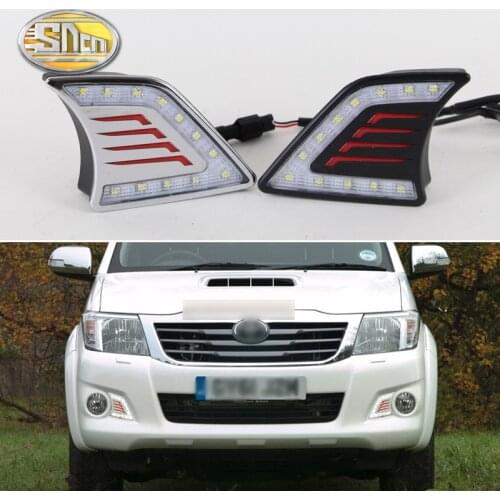 12V Car LED DRL Daylihgts For Toyota Hilux Vigo 2012 2013 2014 Daytime Running Lights Fog Lamp