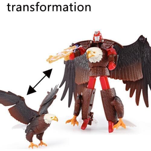 Action Figure Zoo Deformation Robot Panda Lion Leopard Elephant Tiger Eagle Kids Toys 1 Piece Anime Figures Boys Toys Robot