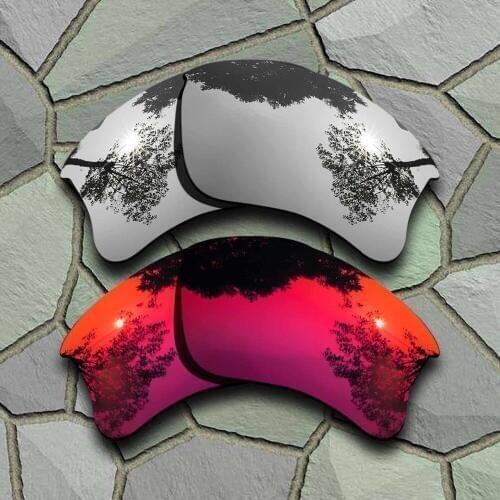 Chrome&Violet Red Sunglasses Polarized Replacement Lenses for Oakley Flak Jacket XLJ