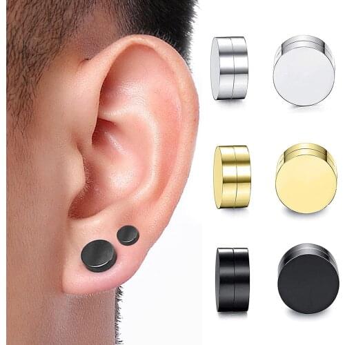 1Pairs Round Beautiful Circle Non Piercing Strong Magnet Magnetic Mens Ear Clip About6mm/8mm/10mm/12mm Girls Earrings