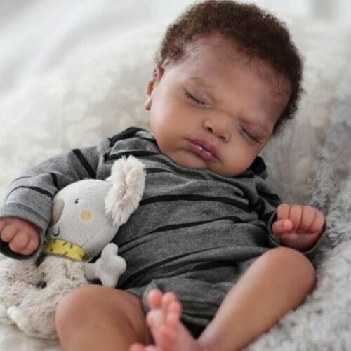 21inch Reborns Doll Kit Unpainted Babies Doll Kit with Head Full Limbs & Body Cloth, Handmade Mold Set DIY Realistic Toy for Kid