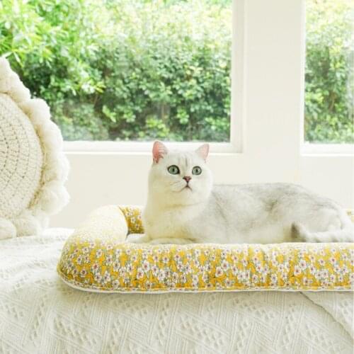 Summer Straw Woven Cool Dog Mat Tatami Natural Cool Comfortable Cats & Dogs Straw Nest Sleep and Rest Pet Bed Pet Accessories