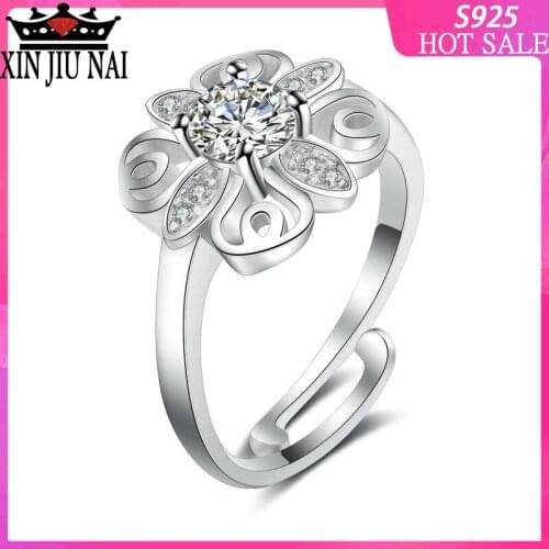 Small grass Tenghua hollow four-claw mosaic diamond ring female movable mouth opening adjustable gold-plated K platinum ring