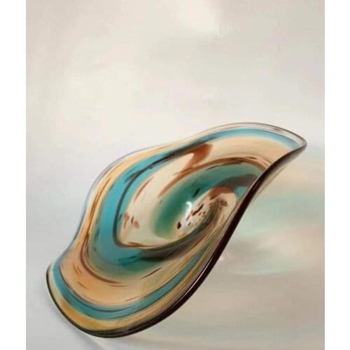 Wall Decoration Blown Glass Plates Modern Art Decoration Hot Sale Handmade Blown Glass Art Flower Plates