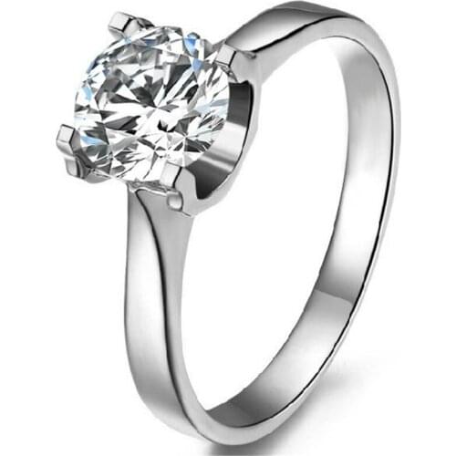Solid Platinum PT950 Ring Test Positive 1CT Moissanite Engagement Ring White Gold Ring Excellent Jewelry Gift