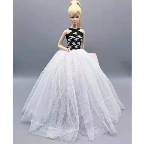 1/6 BJD Doll Clothes For Barbie Dress Outfits Black White Lace Princess Dresses Evening Gown Vestios 11.5" Dolls Accessories Toy