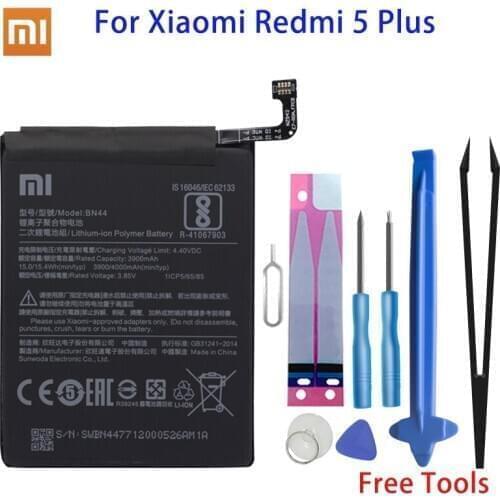 Xiao Mi Original Phone Battery BN44 4000mAh For Xiaomi Redmi 5 Plus High Quality Replacement Battery Free Tools