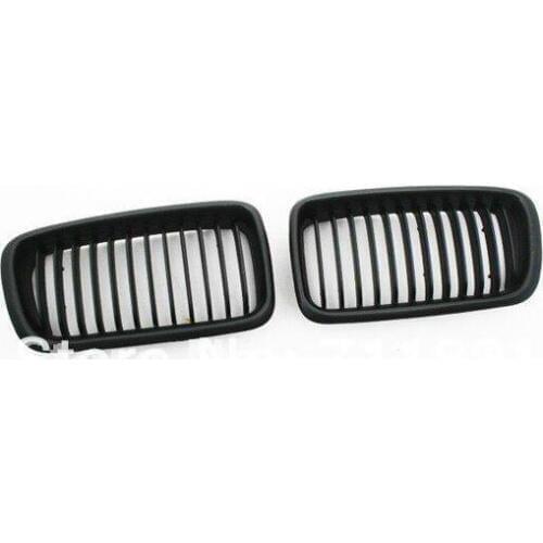 Front Euro Matte Black Kidney Grille For BMW E38 5-Series 1995-2001