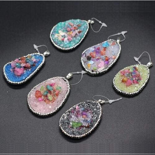 New Style Resin Pendant Irregular Drill Gravel Pendant For Jewelry Making DIY Necklace Bracelet Earrings Accessory