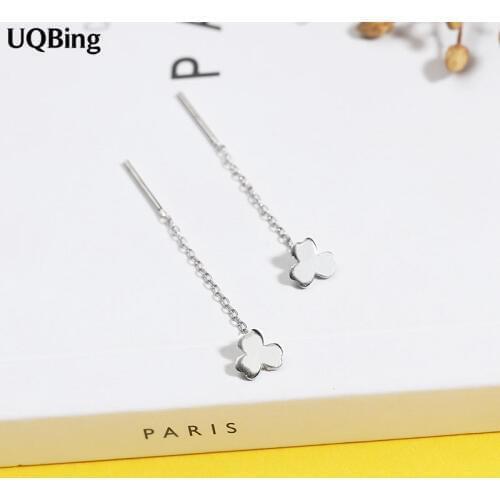 Fashion 925 Sterling Silver Clover Drop Earrings Jewelry Pendientes Brincos Drop Shipping