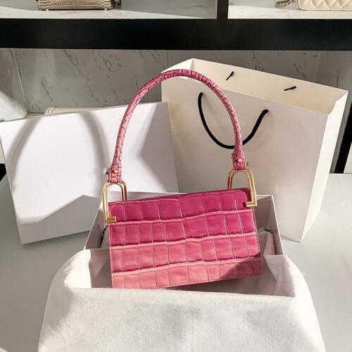 Fashion All-match Womens Shoulder Bag Crocodile Pattern Underarm Bag Temperament Chain Handbag Trend Zipper Bags for Women 2021