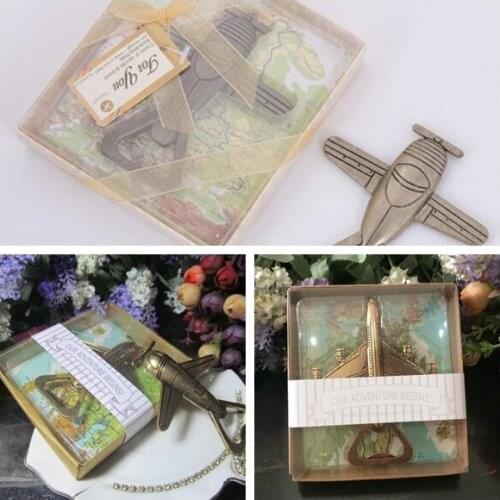 Wedding souvenirs of Vintage Airplane Bottle Opener party Favors For Guests and travel themed wedding gift
