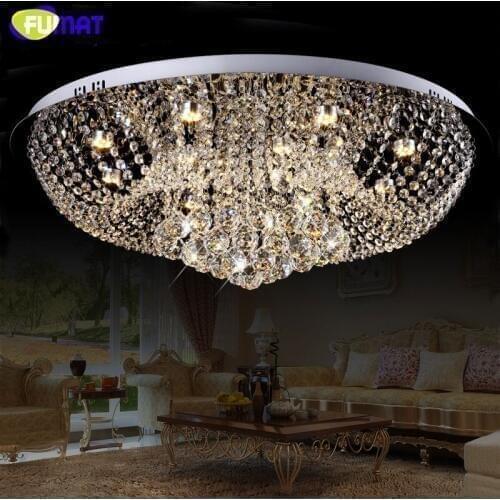 FUMAT LED K9 Crystal Chandelier Lamp For Living Room Dining Room Chrome Finished Art Lightings Dimmer Lustre Crystal Chandeliers