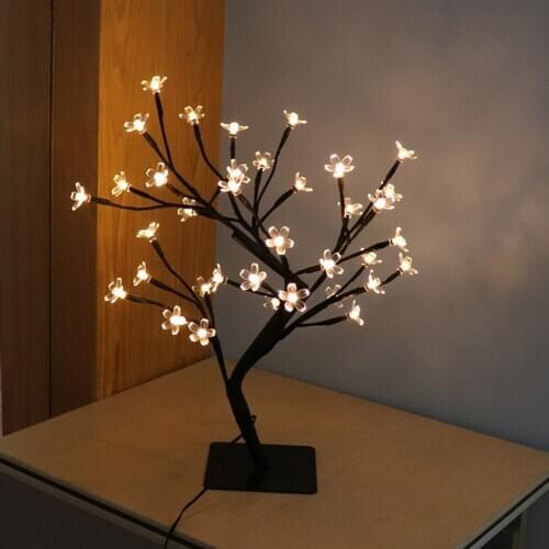 LED Cherry Blossom Lamp 36 Bulbs Vase Coffee Floral Lamp Tree Branch Lights Decorative Light Wedding Home Bar Decor