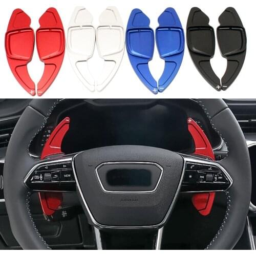 For Audi A3 A5 2021 A4 S4 2020-2021 A6 A7 2019 2020 2021 Car Steering Wheel Paddle Shifter Extension Shift Aluminum Alloy 2pcs