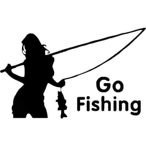 Angler Go Fishing Car Boat Sticker Funny Joke Hot Cool Styling Vinyl Decal White Motorcycle Exterior Accessories JDM