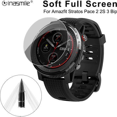 5 /3 /1 PCS Soft Full Screen Protector Smart Watch For Xiaomi Huami Amazfit Stratos 2s Pace Bip Band 2 Verge GTR 3 Film Cover