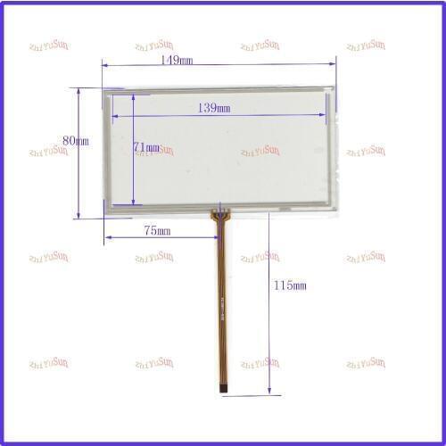 ZhiYuSun 10PCS/Lot 149*80 NEW 6 inch 149mm*80mm 4 wire Universal LCD Touch Screen Panel Digitizer CAR GPS