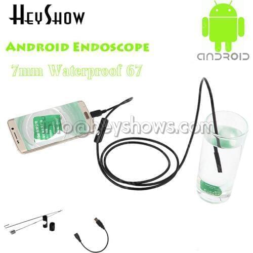 10PCS 7mm Waterproof Endoscope Android Usb Endoscope Camera Inspection Car Otoscopio Tube Snake Mini Endoskop With 6 LED Light