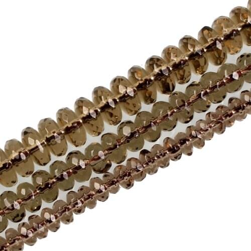 15" Strand Faceted Tawny Flat Round Crystal Glass Abacus Beads Natural Stone Beads For Jewelry Bracelets Making DIY