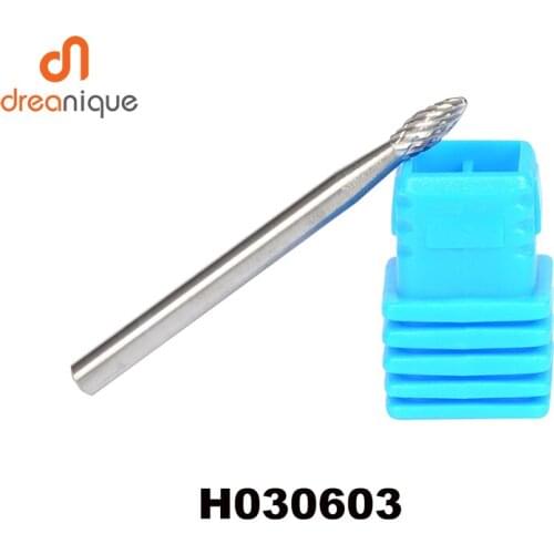 5pcs/lot Tungsten carbide H Flame 3*6mm rotary burr file cutter grinding and abrasive tools H030603 3mm shank milling tools