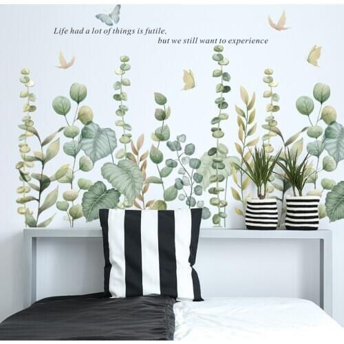 56*62cm Green Plants Skirting Line Decoration Wall Sticker Flower Living Room Bedroom Wall Decals Wallpaper Poster