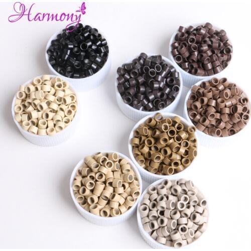 8 bottles/lot 4.0*2.7*2.7mm Thead Micro rings Beads Links with Screws for I tip Hair Extension 8 different color