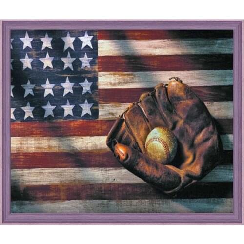 Diy Diamond Painting cross stitch Baseball and American flag full square round diamond embroidery mosaic paint by numbers
