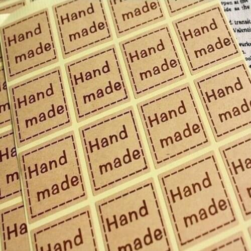 Free Shipping Wholesale Cute Square Sticker for Handmade Products, Hand Made sticker 800pcs /lot