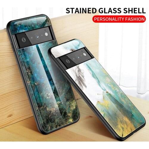 Tempered Glass Back Case For Google Pixel 6 Pro Pixe 5A 5 XL 4A 4 Pixel 3A 3 Marble Phone Cover