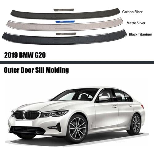 For BWM G20 2019 2020 2021 Outer Rear Bumper Guard Plate Trim Protector Plate Cover Guard Pad Moulding Trim Car Accessories