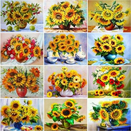 Evershine 5D DIY Diamond Painting Sunflower Rhinestone Picture Diamond Embroidery Flower Diamond Mosaic Full Layout Home Decor