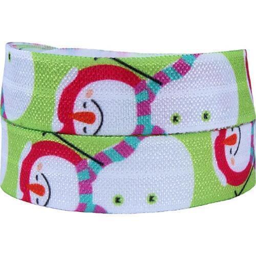 FLRA FOE Cute snowman fold over elastic ribbon with free shipping