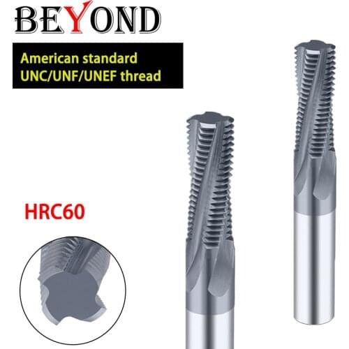 BEYOND American Standard UNC/UNF/UNEF Teeth Milling Cutter Central Carbide Tungsten Steel Thread Milling Cutter