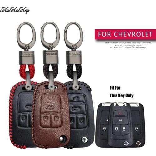 Leather Car Key Case Cover Protection Shell Skin For Chevrolet Cruze Aveo Captiva Epica Sail Lacetti Mrlibu Keyring Keychain